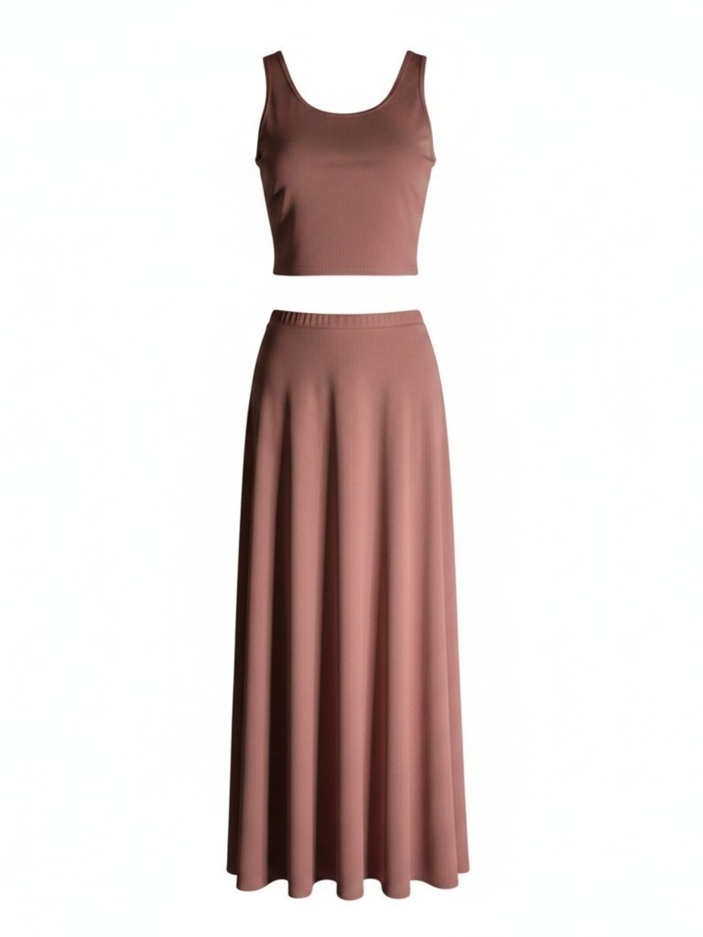 Women’s Ribbed Maxi Skirt in Dusty Rose